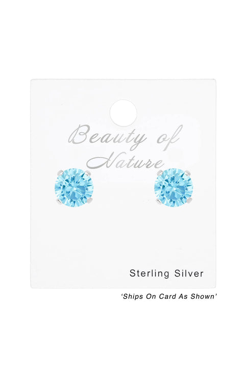 Sterling Silver Round 4mm Ear Studs With Cubic Zirconia - SS