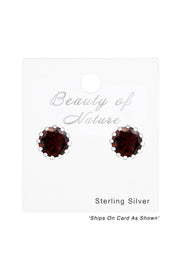 Sterling Silver Round 7mm Ear Studs With Cubic Zirconia - SS