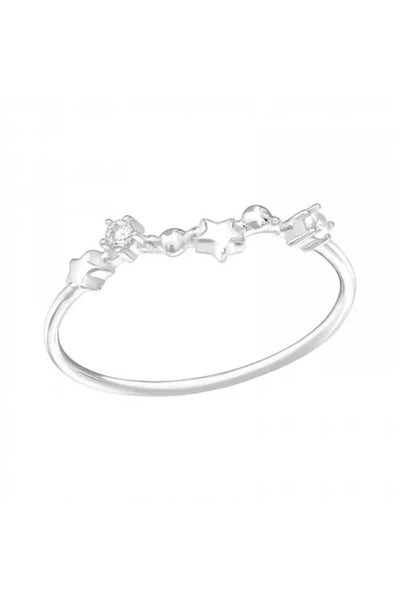 Sterling Silver Pisces Ring With CZ - SS