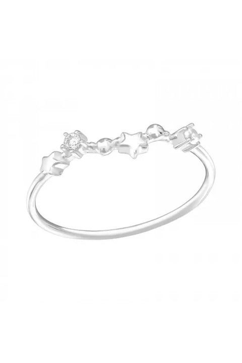 Sterling Silver Pisces Ring With CZ - SS