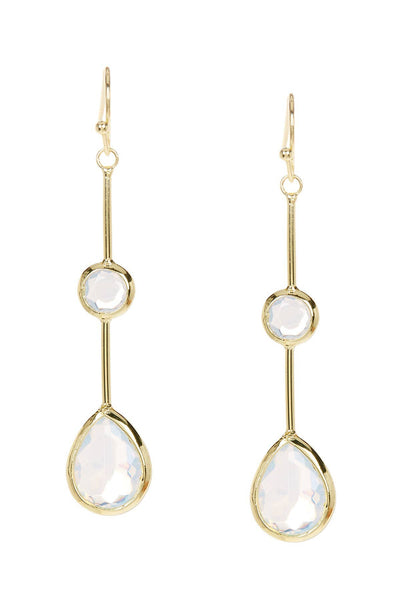 Moonstone Crystal Pendulum Drop Earrings - GF