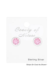 Sterling Silver Round 3mm Ear Studs With Cubic Zirconia - SS