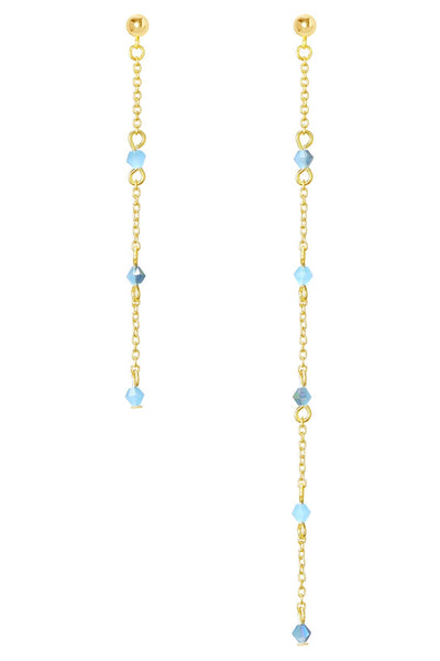 Blue Austrian Crystal Drop Earrings - GF