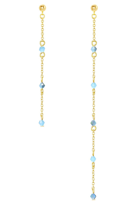 Blue Austrian Crystal Drop Earrings - GF