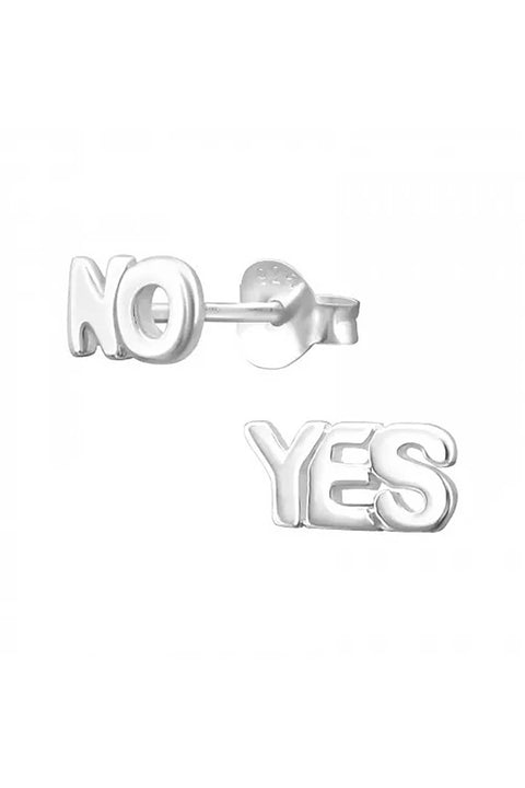 STERLING SILVER YES NO EAR STUDS - SS