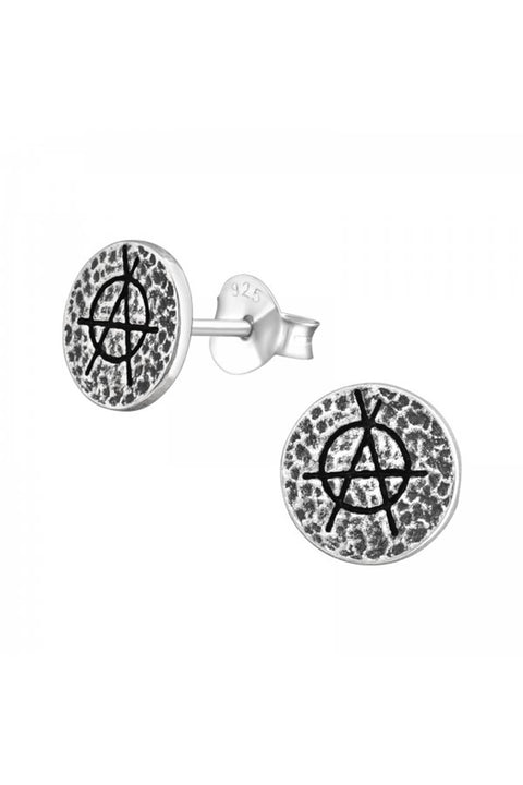 Sterling Silver Anarchy Ear Studs - SS