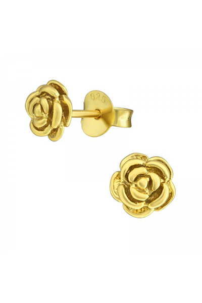 Sterling Silver Rose Ear Studs - VM