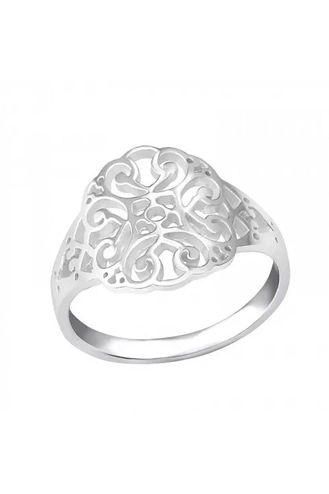 Sterling Silver Patterned Ring - SS