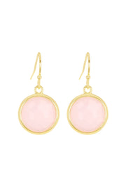 Rose Crystal Round Drop Earrings - GF