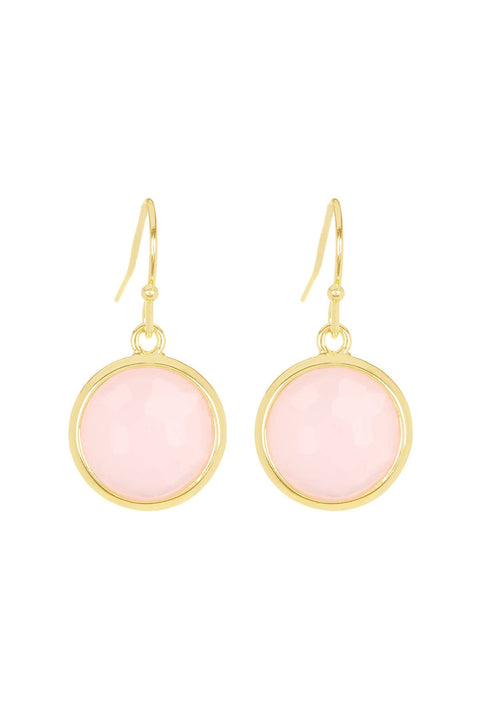 Rose Crystal Round Drop Earrings - GF