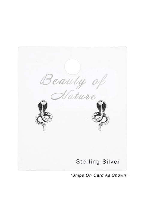 Sterling Silver Cobra Ear Studs - SS