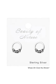 Sterling Silver Bali Hoop Ear Studs - SS