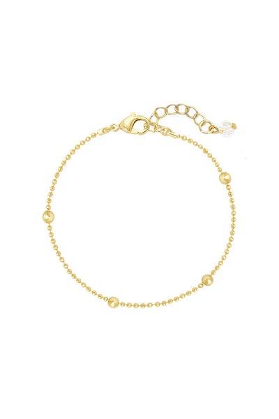 14k Gold Plated 1mm Bead Chain Bracelet - GP