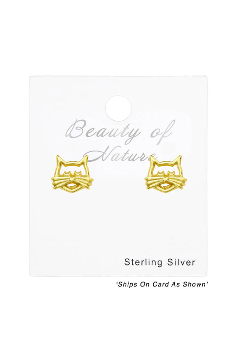 Sterling Silver Cat Ear Studs - VM