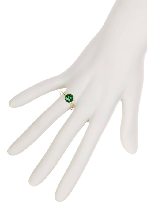 Emerald Crystal Round Ring - GF