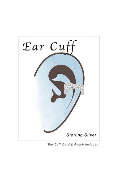 Sterling Silver Ear Cuff With Cubic Zirconia - SS