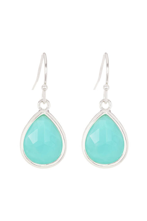 Amazonite Crystal Teardrop Earrings - SF