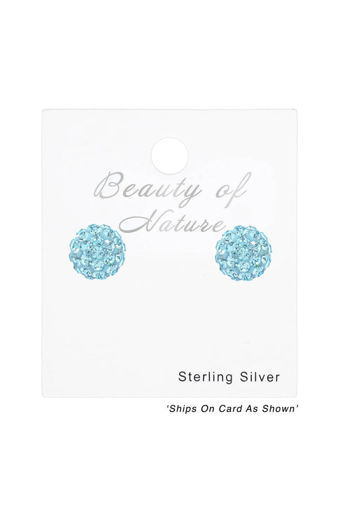 Sterling Silver Round Ear Studs & Swarovski_ Crystals - SS