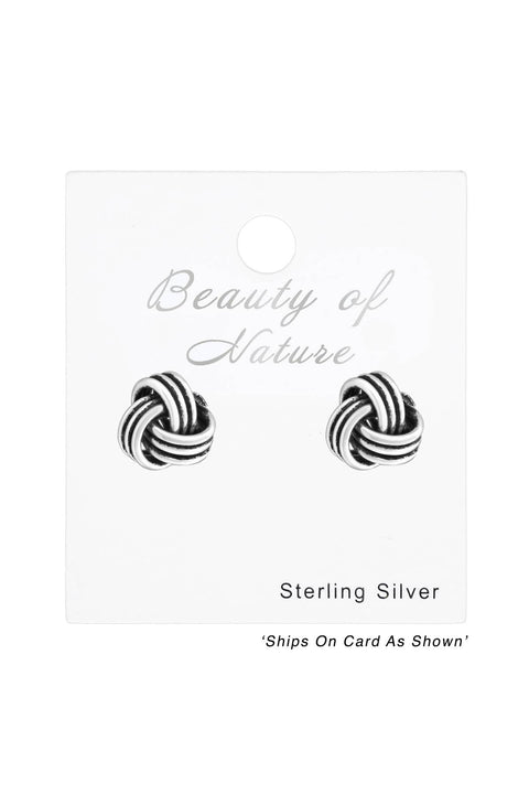 Sterling Silver Knot Ear Studs - SS