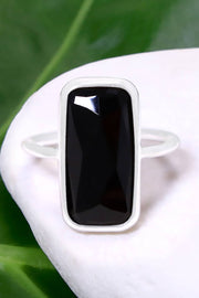 Black Onyx Rectangle Ring - SF