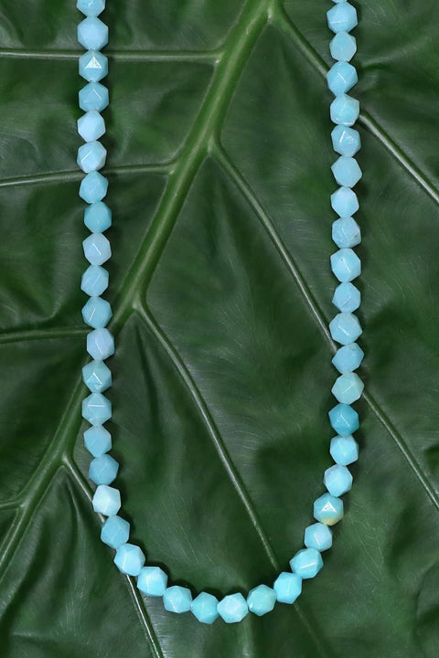 Amazonite Fancy Cut Beads Necklace - SF