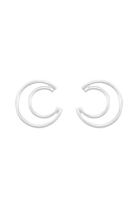 Sterling Silver Moon Post Earrings - SS