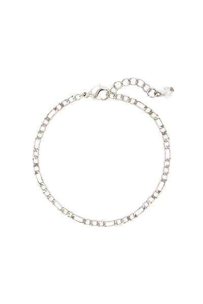 Silver Plated 3mm Figaro Chain Bracelet - SP