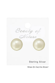 Synthetic Pearl 10mm Ear Studs - SS
