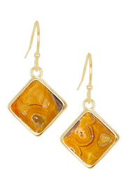 Crazy Lace Agate Rachel Drop Earrings - GF