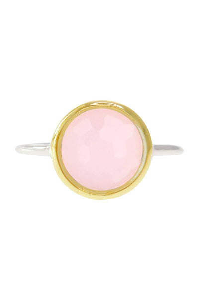 Rose Crystal & 2 Tone Plated Ring - SF