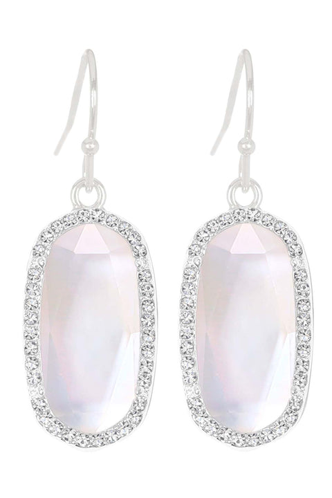 Mother Of Pearl Halo Drop Earrings - SF