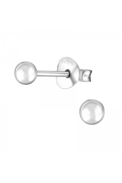 Sterling Silver Ball 3mm Ear Studs - SS