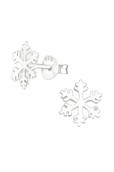 Sterling Silver Snowflake Ear Studs - SS