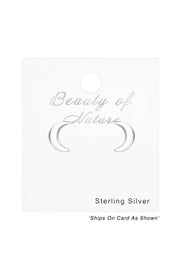 Sterling Silver Crescent Moon Ear Studs - SS