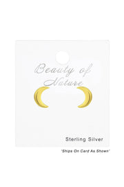 Sterling Silver Moon Ear Studs - VM