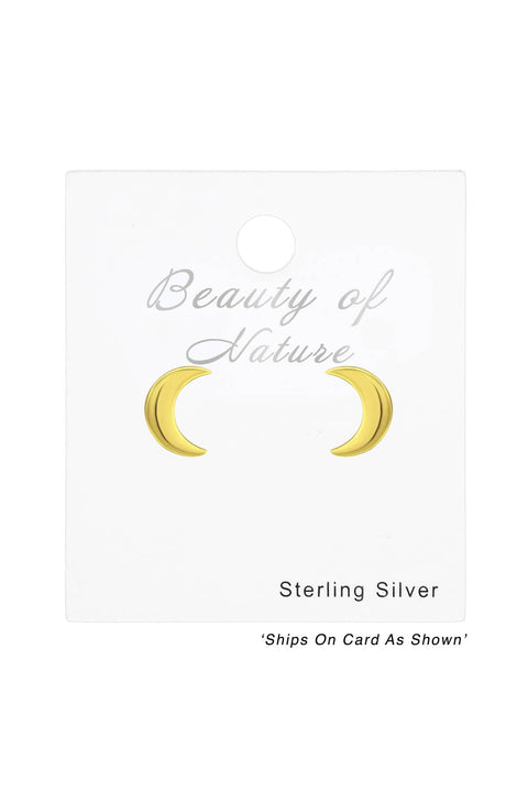 Sterling Silver Moon Ear Studs - VM