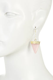 Rose quartz & Crystal Drop Earrings - GF