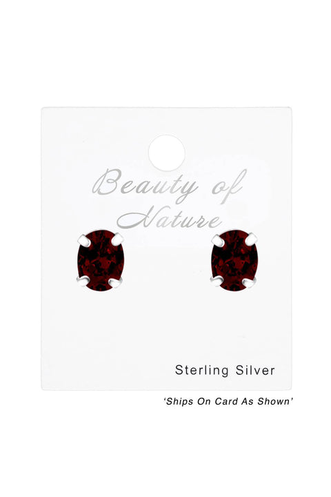 Sterling Silver Oval 3x4mm Ear Studs With CZ - SS