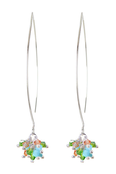 Mixed Austrian Crystal Dangle Earrings - SF