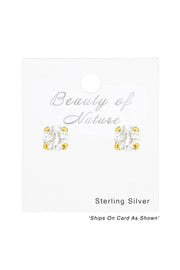 Sterling Silver Round 3mm Ear Studs With Cubic Zirconia - VM