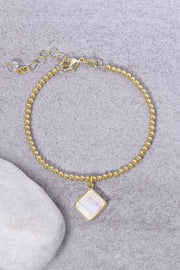 Mother Of Pearl Beaded Charm Bracelet - GF