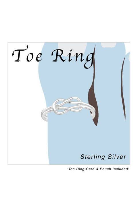 Sterling Silver Knot Adjustable Toe Ring - SS
