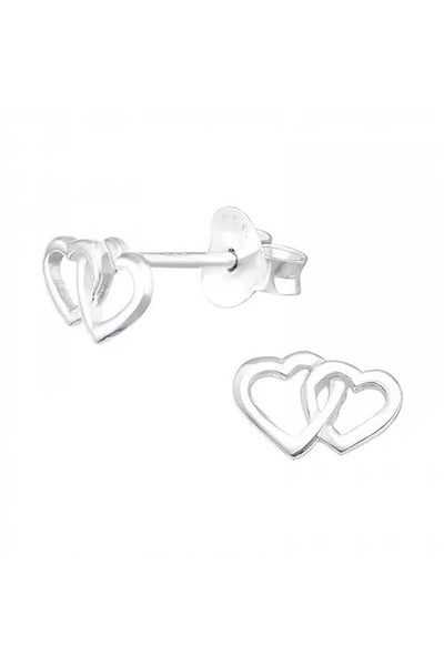 Sterling Silver Heart Ear Studs - SS