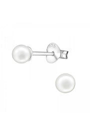 Synthetic Pearl 4mm Ear Studs - SS