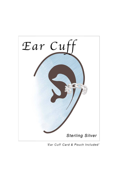 Sterling Silver Chain Ear Cuff - SS