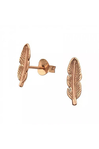 Sterling Silver Feather Ear Studs - RG