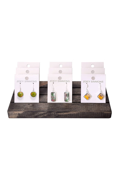 $11.00 Pr x 9 Prs Semi-Precious Earrings Prepack