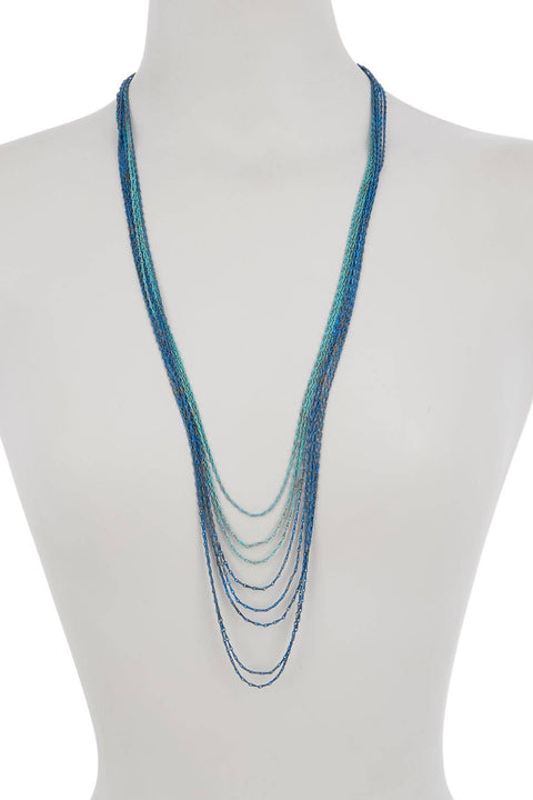 Natural Blue Patina Layering Necklace - BR