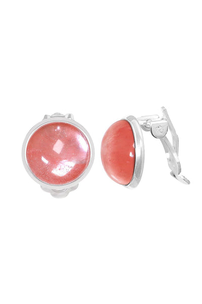 Strawberry Quartz Clip On Earrings - SF
