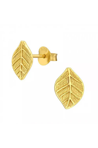 Sterling Silver Leaf Ear Studs - VM
